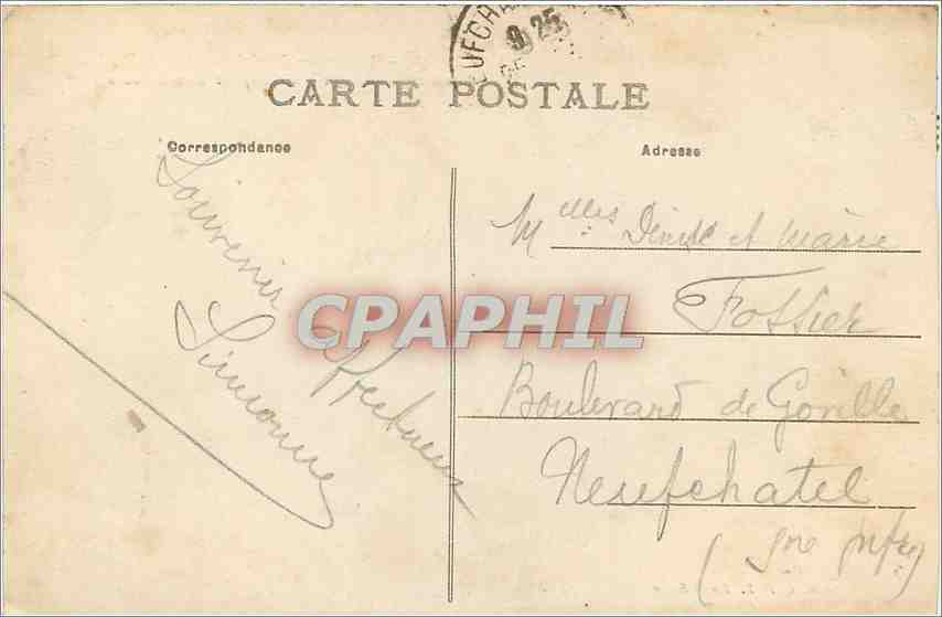 CPA DIEPPE-Habitation de Pecheurs dans la Falaise et sentier conduisant a la Chapelle Bon- Secours — Verso