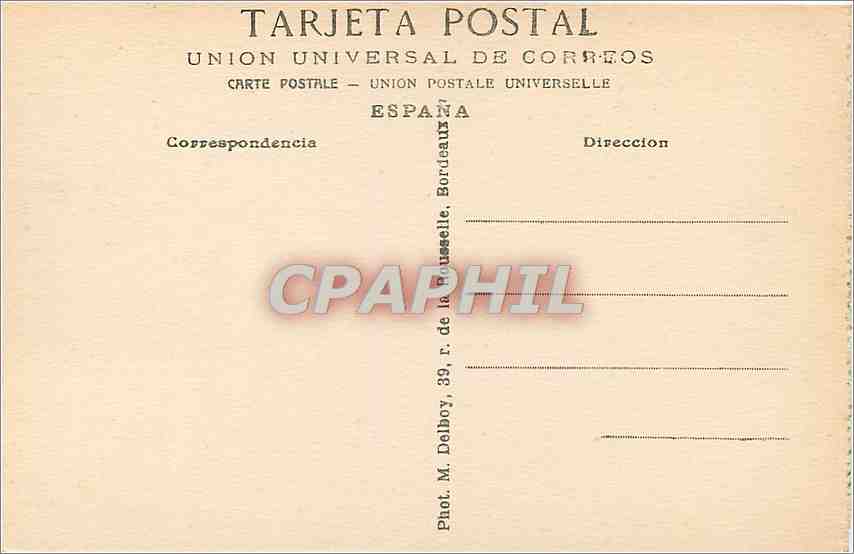 CPA SAN SEBASTIAN-Plza de Cervantes y Avenida — Back