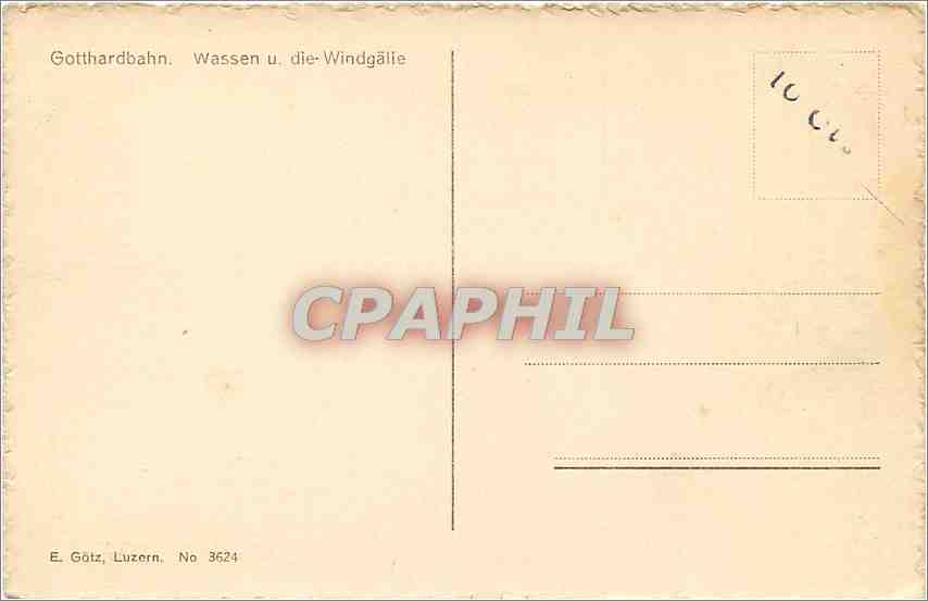 CPA wassen und die WINDGALLE — Rückseite