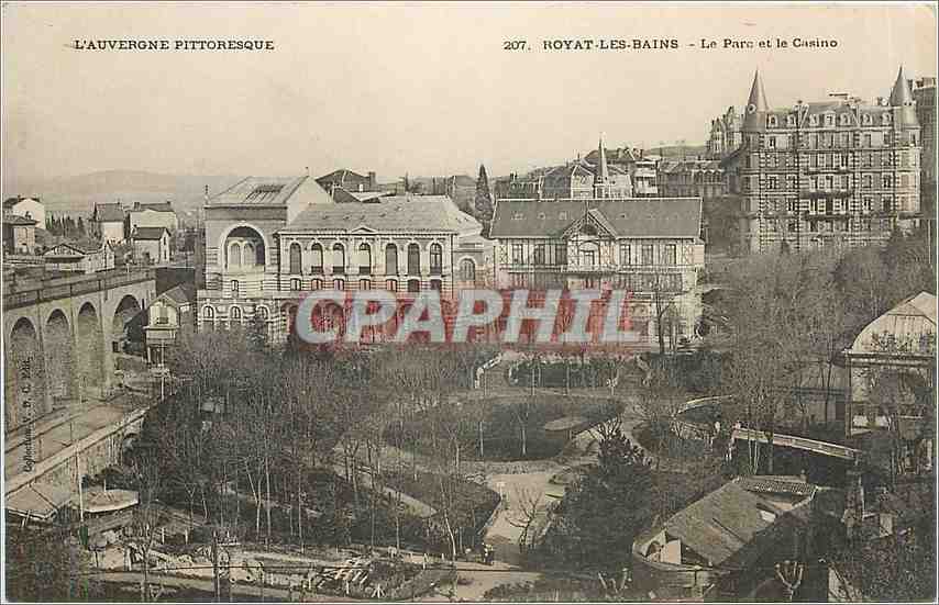 CPA ROYAT LES BAINS-Le Parc et le Casino