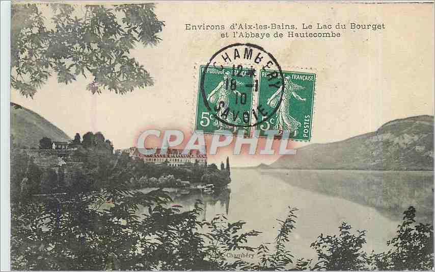 CPA environs d'AIX LES BAINS-le  lac  du Bourget et l'Abbaye de Hautecombe