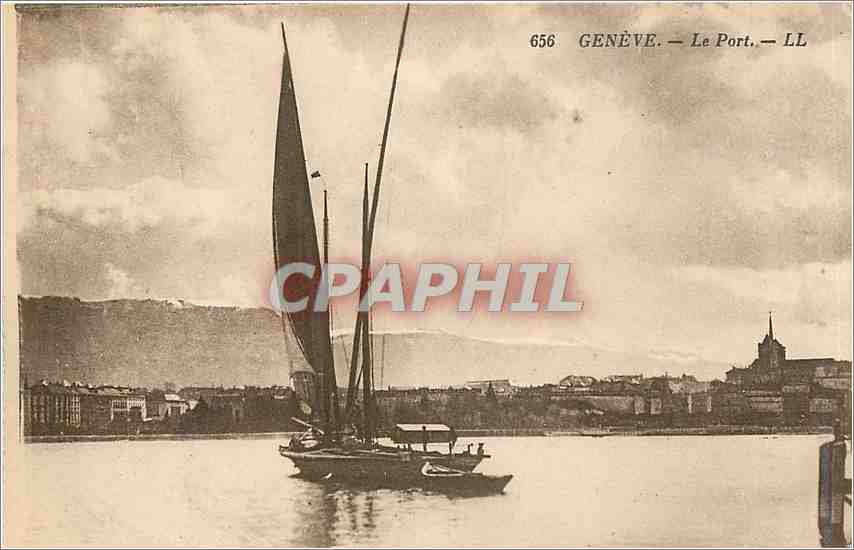 CPA GENEVE-Le Port-LL Bateau