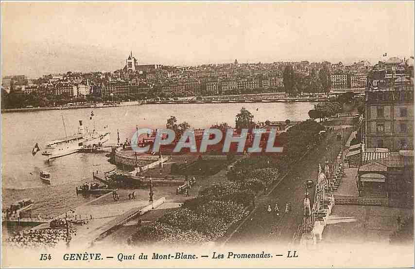 CPA GENEVE-Quai du Mont Blanc-Les Promenades