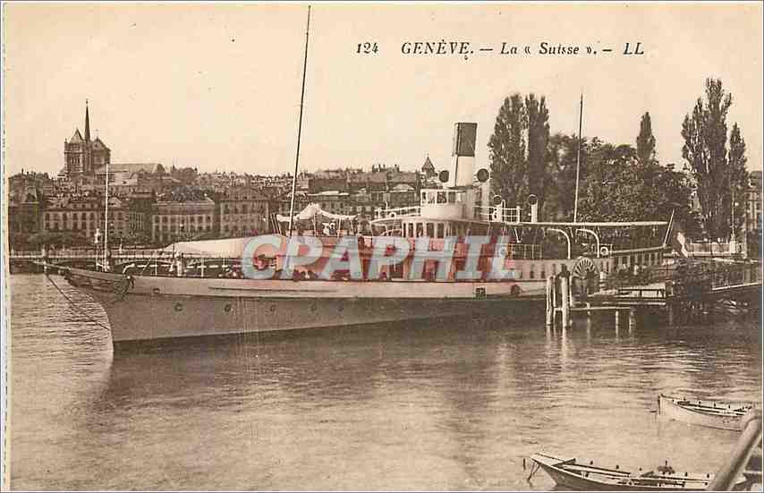 CPA GENEVE-La Suisse-LL Bateau