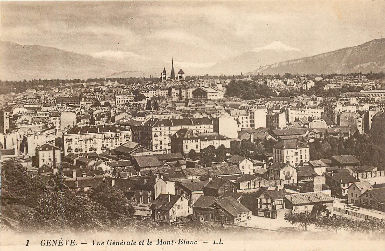 CPA GENEVE-Vue enerale et le Mont Blanc
