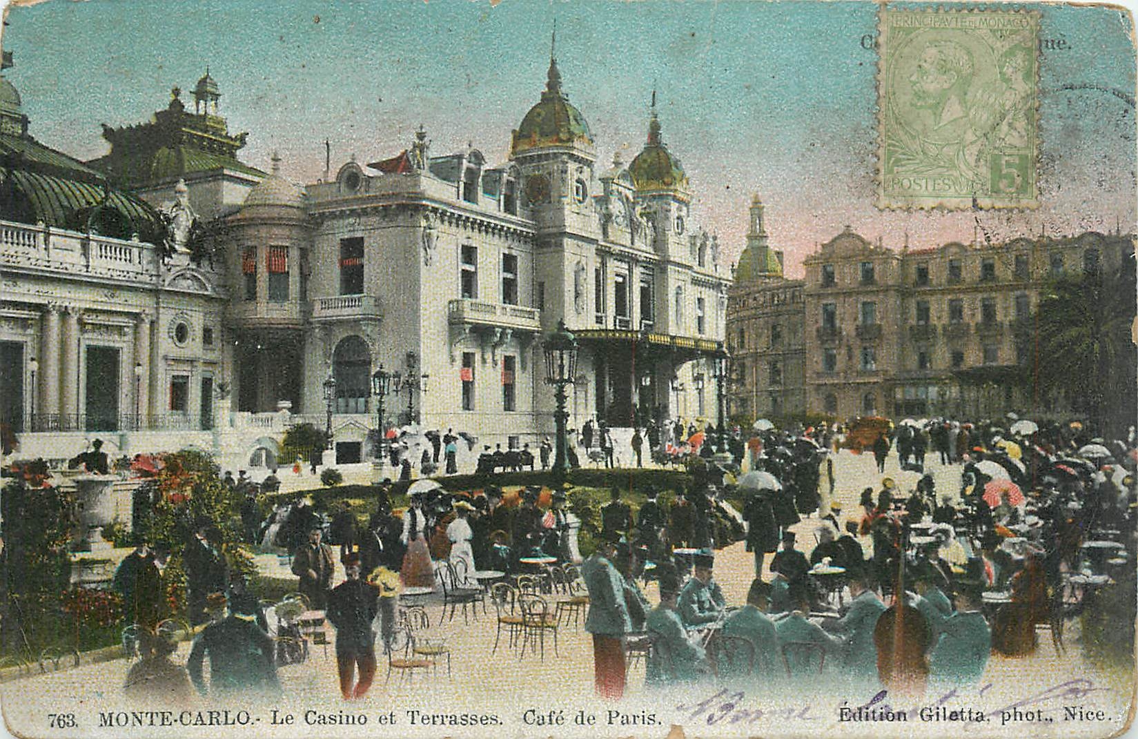 CPA MONTE CARLO-Le casino et Terrasse.Cafe de Paris