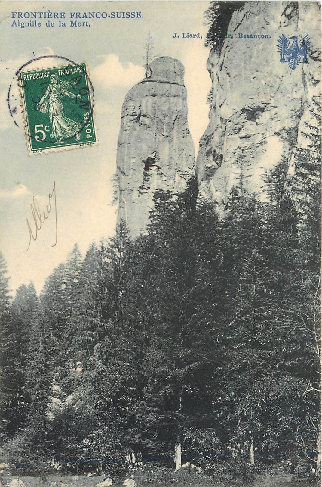 CPA FRONTIERE FRANCO-SUISSE-AIGUILLE DE LA Mort