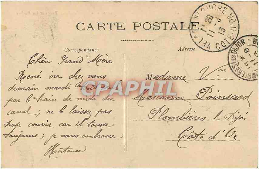 CPA VELARS SUR OUCHE-L'ancienne Forge et le Rochers — Rückseite