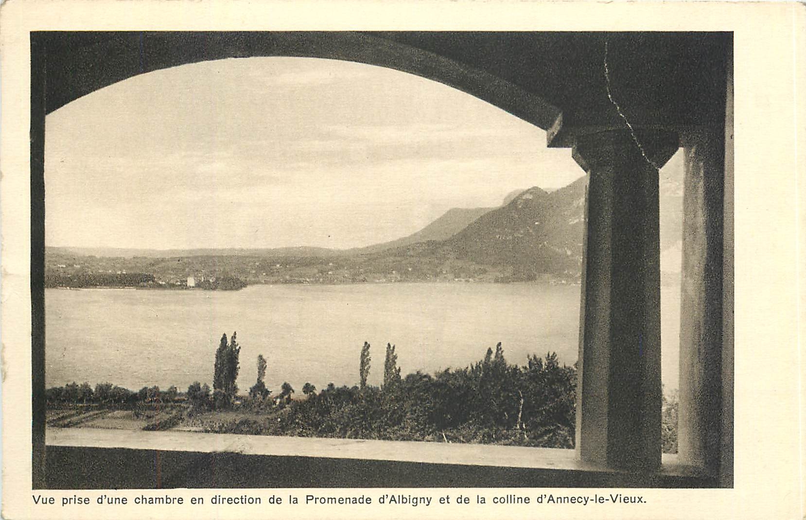 Ansicht von Annecy — Promenade d'Albigny und Hügel von Annecy-le-Vieux — Imp. Rotogravure Martial Girard, Talloires (Haute-Savoie)