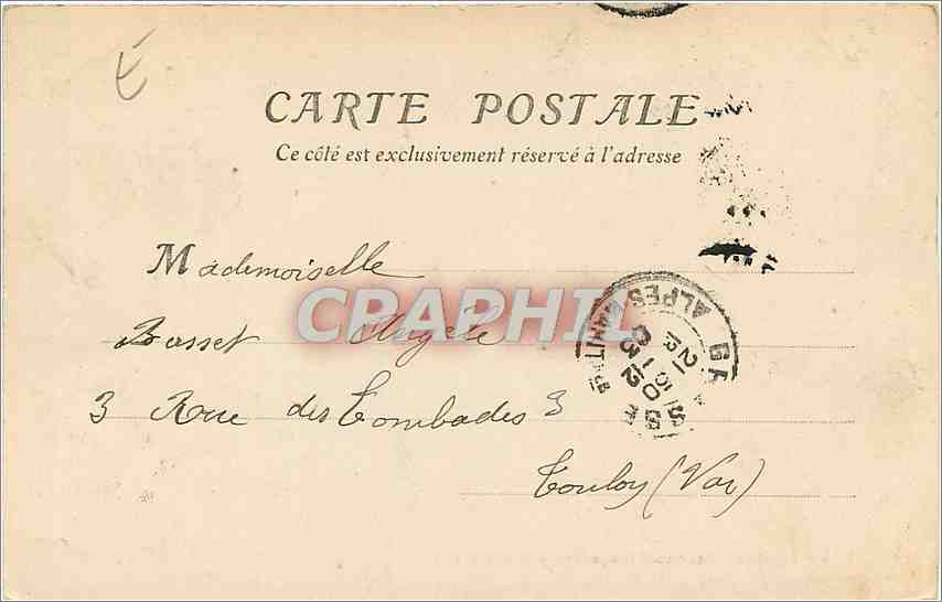 CPA GRASSE-Boulevard Fragonard et Jardin Public — Rückseite