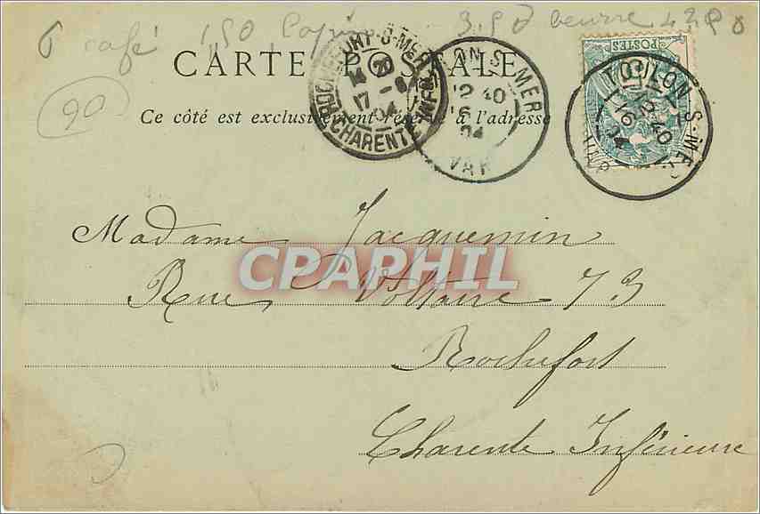 CPA GRASSE-Vue generale(Cote Nord)prise du Grand Hotel-ND — Rückseite