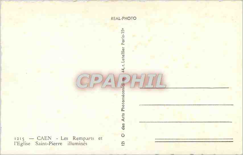 CAEN — Les Remparts et l'Église Saint-Pierre illuminés — Cie des Arts Photographiques — Verso