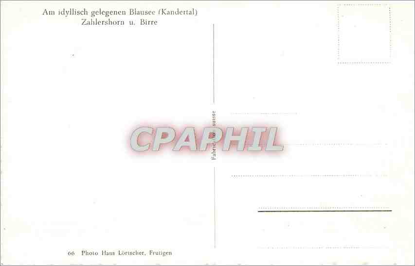 CPM Am idyllisch gelelenen Blausee(kandettal)Zahlershorn Birre — Verso