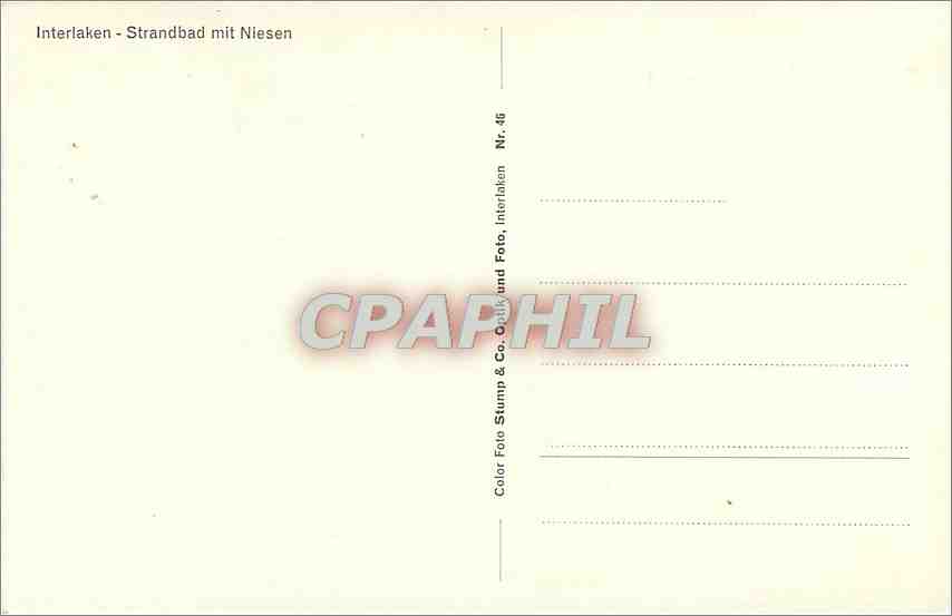 CPM Interlaken-Strandbad mit Niesen — Rückseite