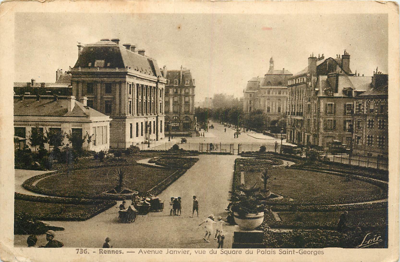 Rennes — Avenue Janvier, vue du Square du Palais Saint-Georges — Loïc, n°736