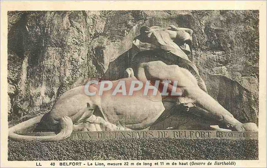 CPA BELFORT-Le lion mesure 22m de long et 11m de haut(oeuvre de Bartholdi)