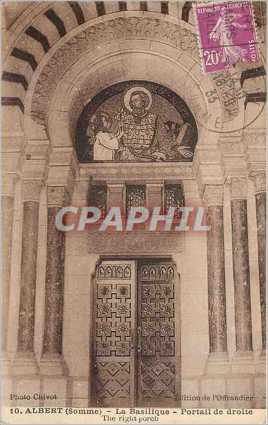 CPA ALBERT (SOMME)-La Basilique-portail de droite