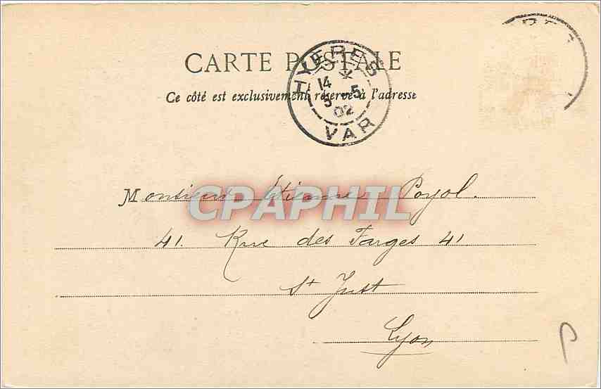 CPA HYERES Aloes en Fleurs — Verso