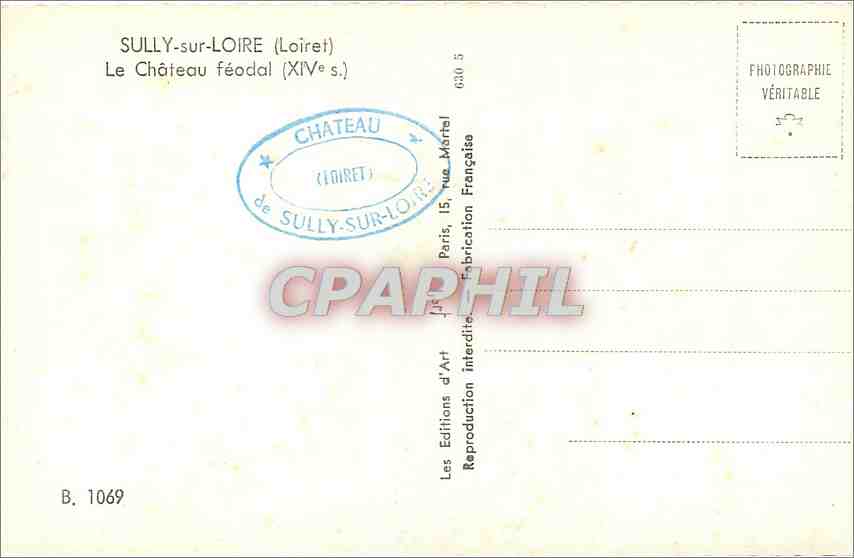 CPA SULLY-SUR-LOIRE(Loiret)-Le Chateau feodal(XIVeme s) — Rückseite