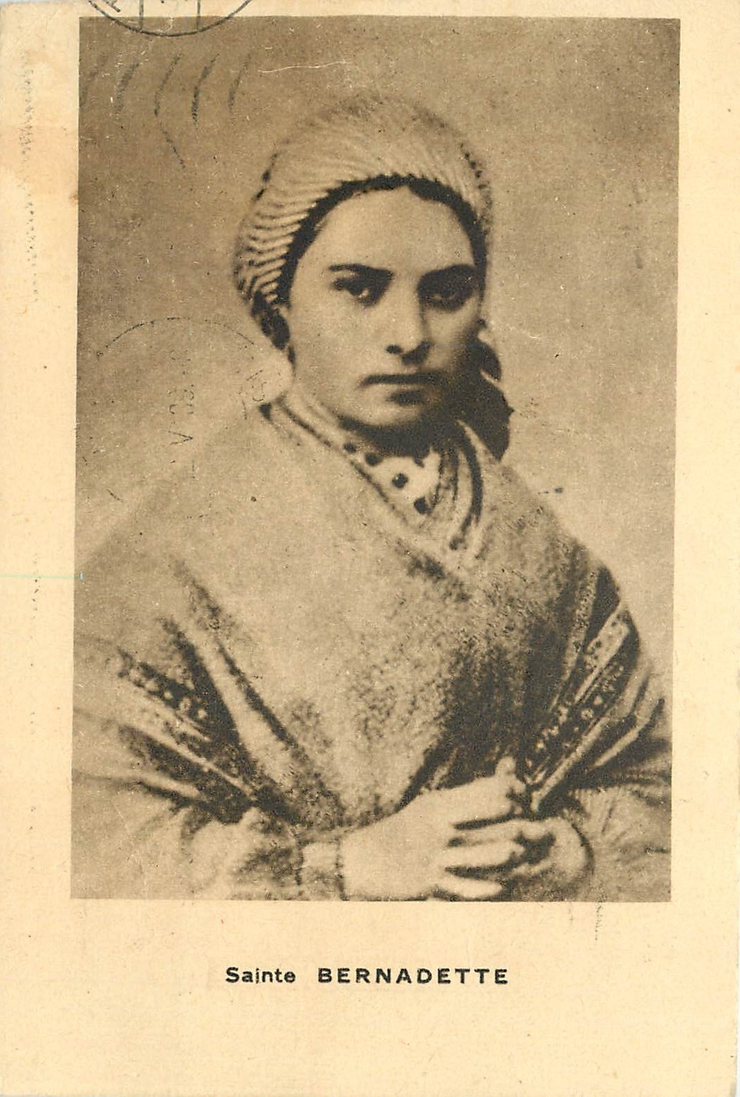 Sainte Bernadette — Portrait authentique — Édition E. Quinault-Lourdes, n°72