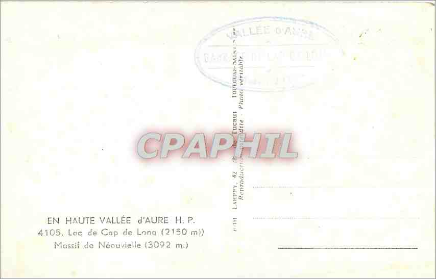 CPA EN HAUTEVALLEE D'AURE H.P Massif de Neouvielle — Rückseite