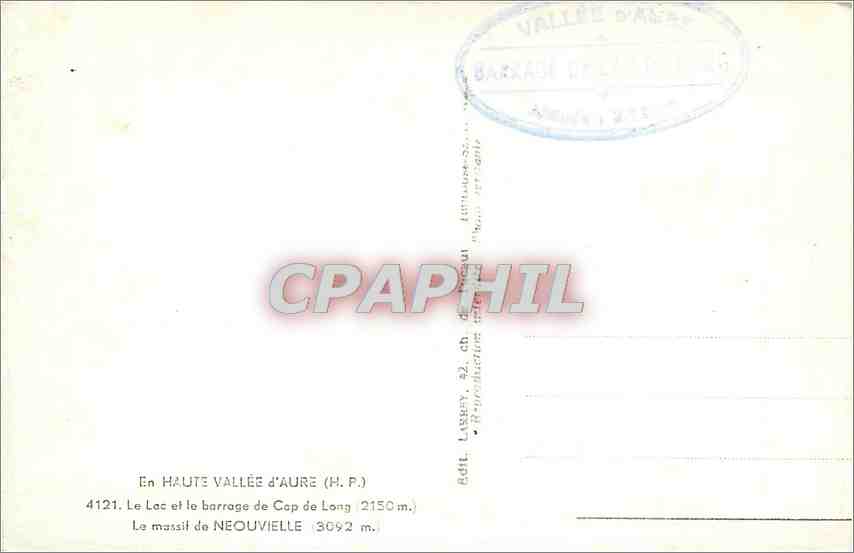 CPA EN HAUTEVALLEE D'AURE H.P Massif de Neouvielle — Back