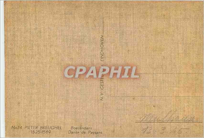 CPA PIETER BREUGHEL 1525-1569 — Verso