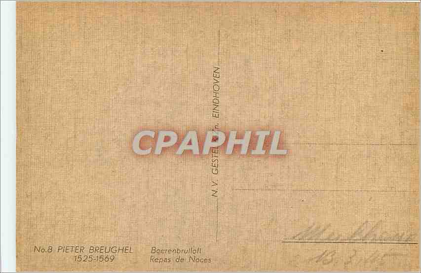 CPA PIETER BREUGHEL 1525-1570 — Verso