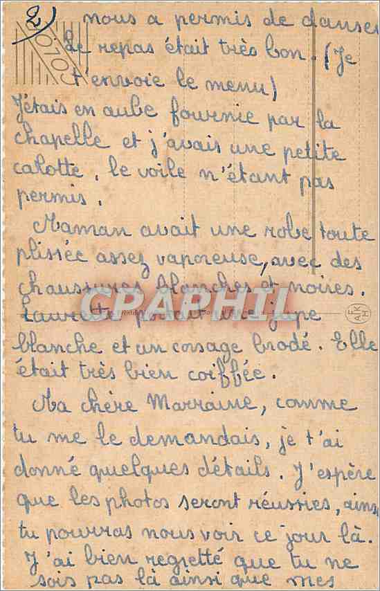 CPA VŒUX Fleurs — Back