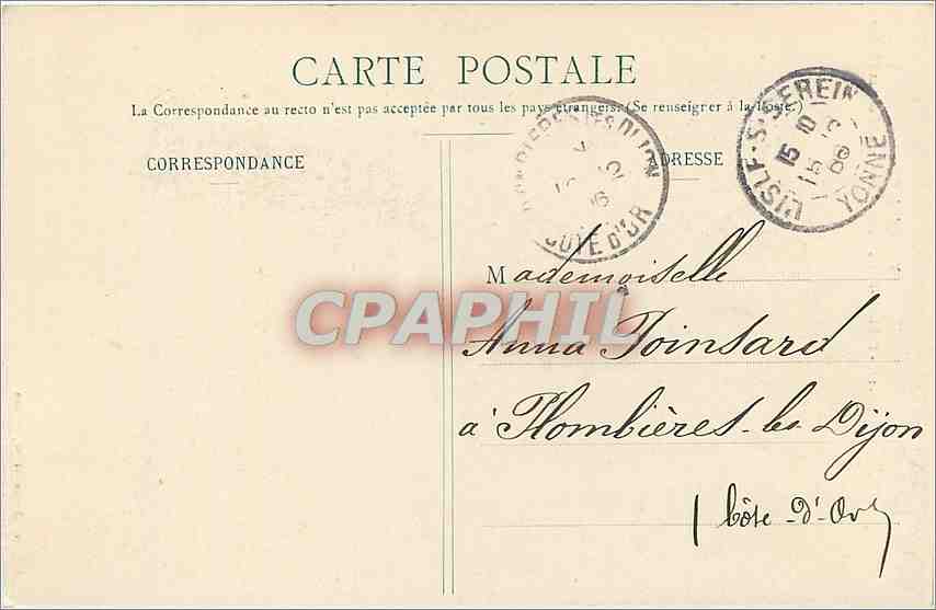 CPA Vallee de la Cure-PIERRE-Perthuis-Le grand Pont e L'Eglise — Rückseite