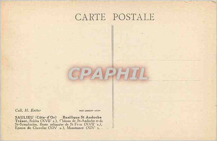 CPA SAULIEU(Cote-d'or)-Basilique St Andoche — Rückseite