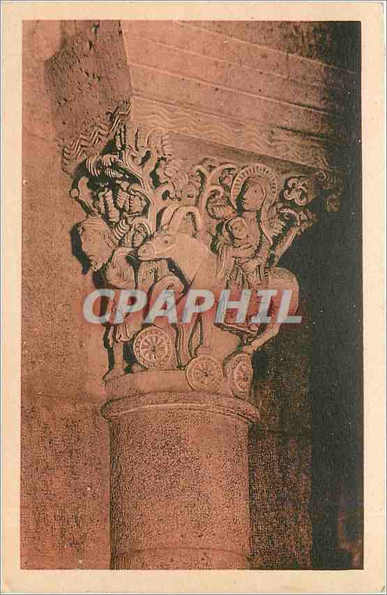 CPA SAULIEU(Cote-d'or)-Basilique St Andoche-Les Chapiteaux-La fuite en Egypte