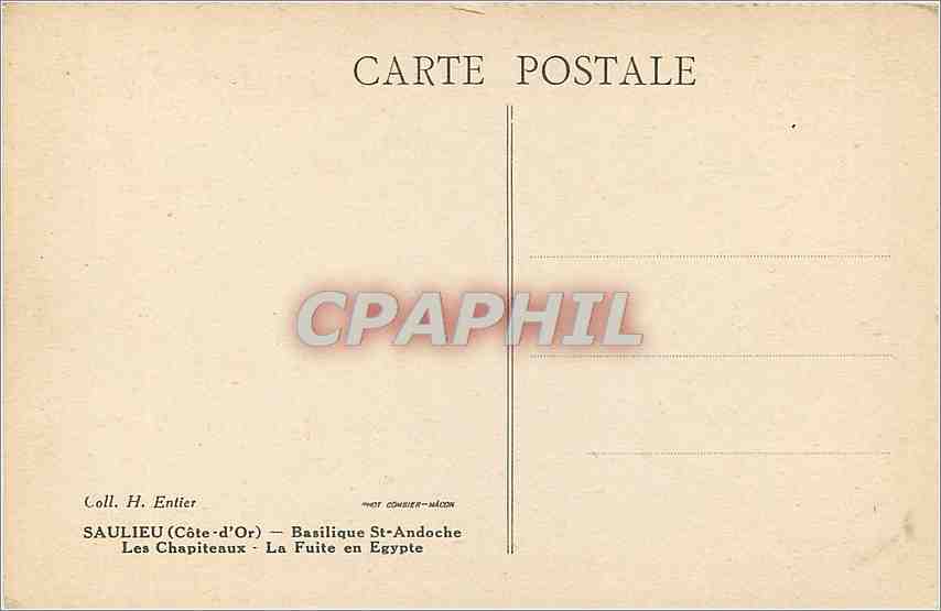 CPA SAULIEU(Cote-d'or)-Basilique St Andoche-Les Chapiteaux-La fuite en Egypte — Rückseite