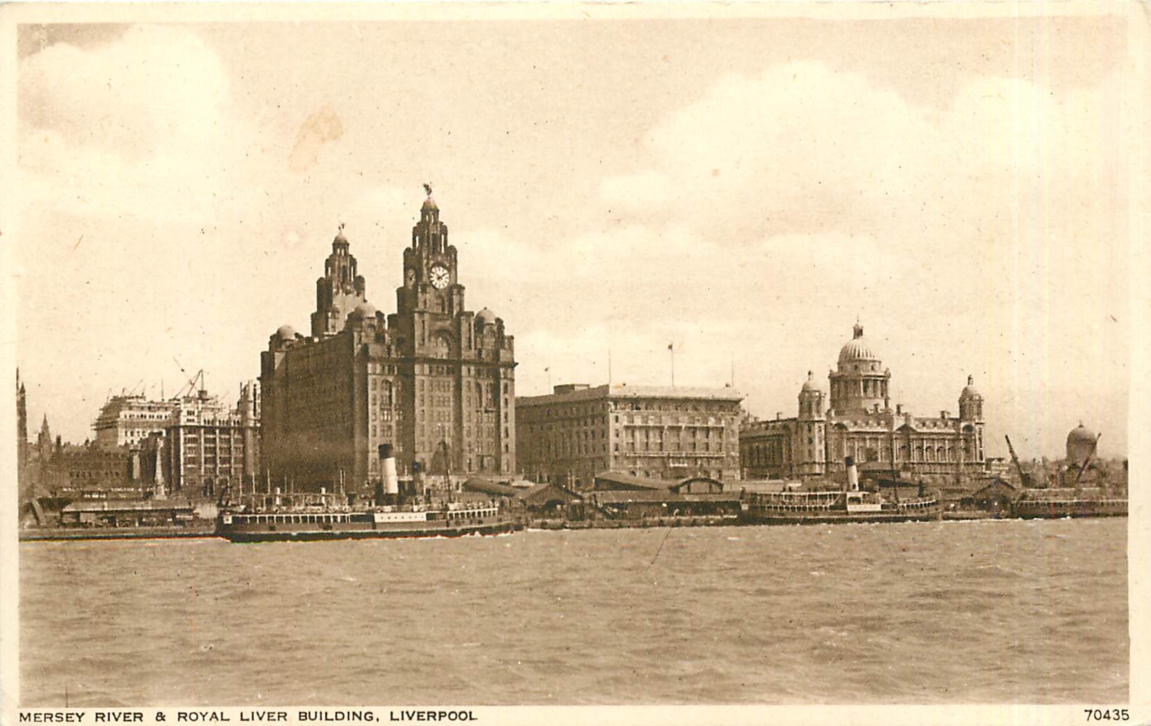 CPA MERSEY RIVER ET ROYAL  LIVER BUILDING LIVERPOOL