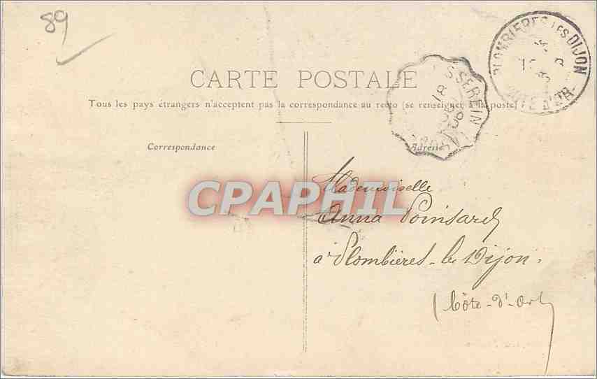 L'Isle-sur-Serein — Un Coin de la Rivière — Pathéin, édit. Avallon, n°30 — Verso