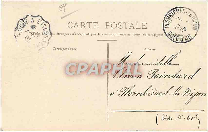 L'Isle-sur-Serein — Vue sur le Château — Édition Atalion — Verso
