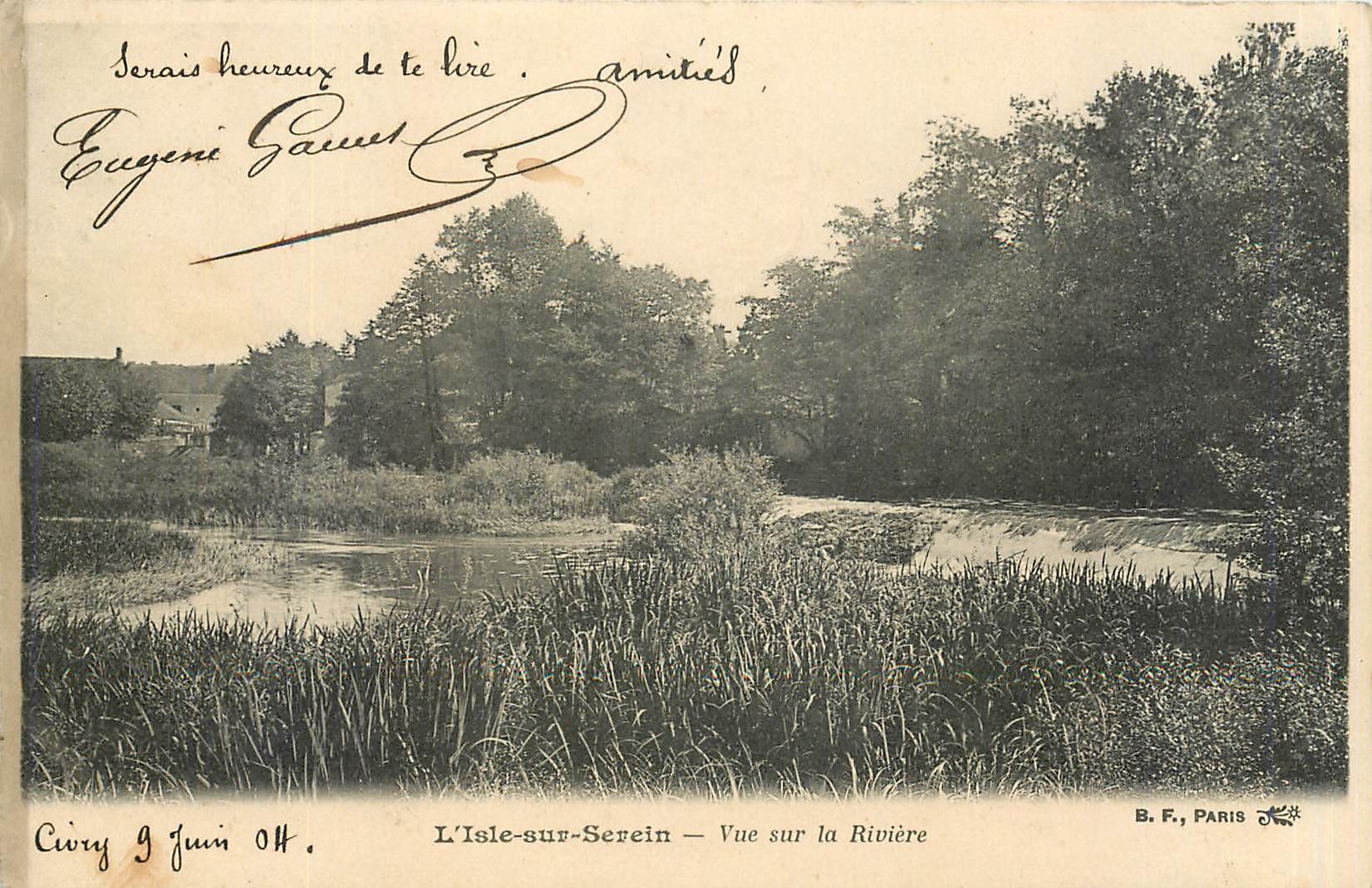 L'Isle-sur-Serein — Vue sur la Rivière — B. F., PARIS
