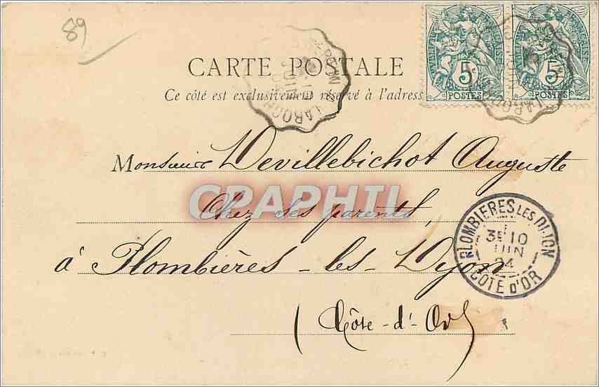 L'Isle-sur-Serein — Vue sur la Rivière — B. F., PARIS — Verso