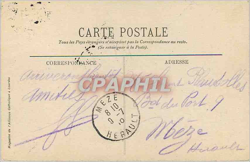 CPA LOURDES -Le Funiculaire du Pic du Jer — Rückseite