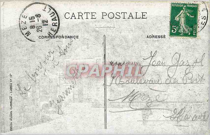 CPA LOURDES -Le Funiculaire a la Gare — Verso