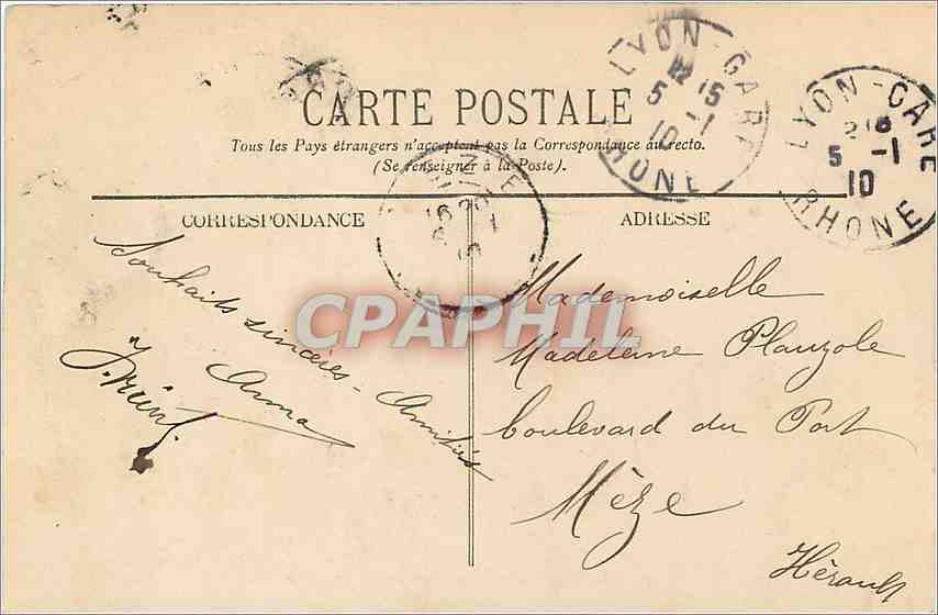 CPA LYON-Entrée du arc de la Tete d'Or Militaria — Verso