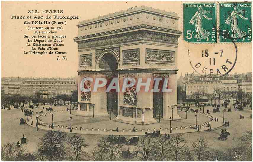 CPA PARIS-Arc de Triomphe