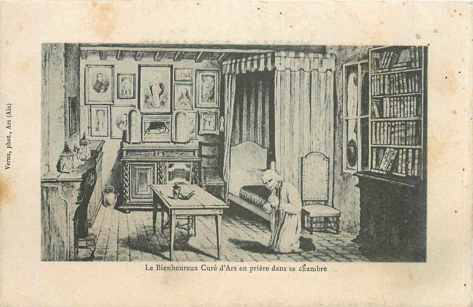 CPA Le Bienheureux Cure d'Ars en priere dans sa chambre
