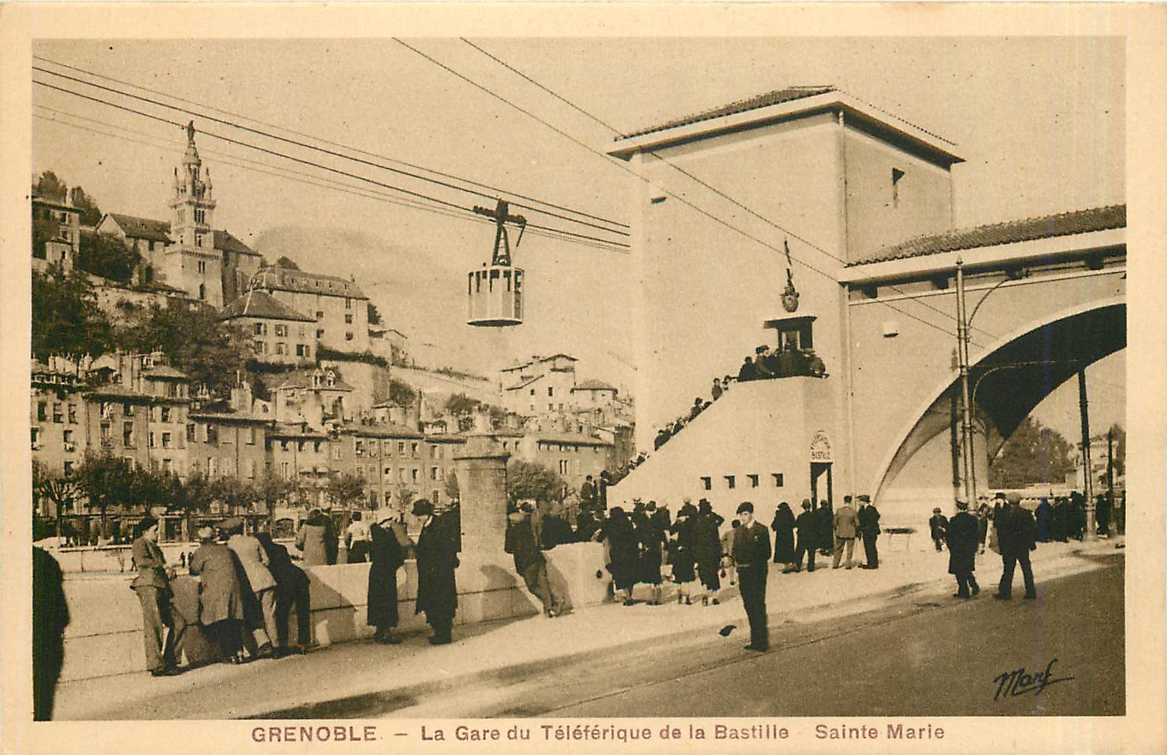 CPA GRENOBLE-La gare du teleferique de la Bastille-Sainte Marie