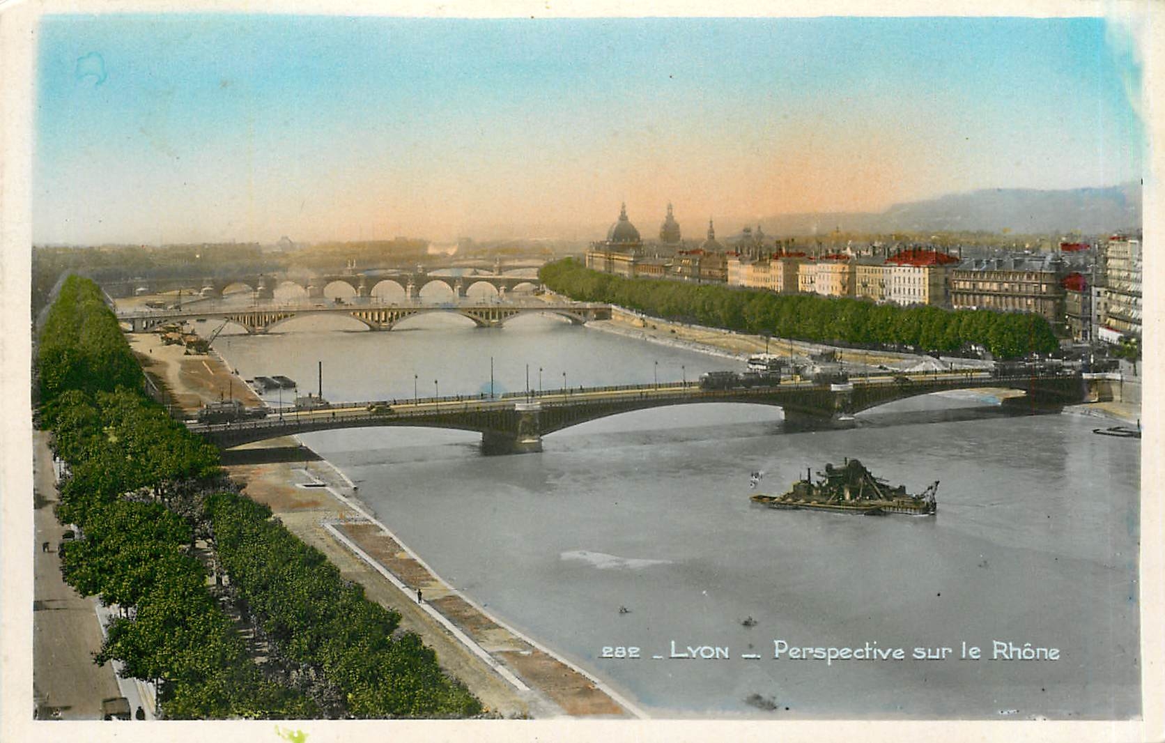 CPA LYON Perspective sur le Rhone