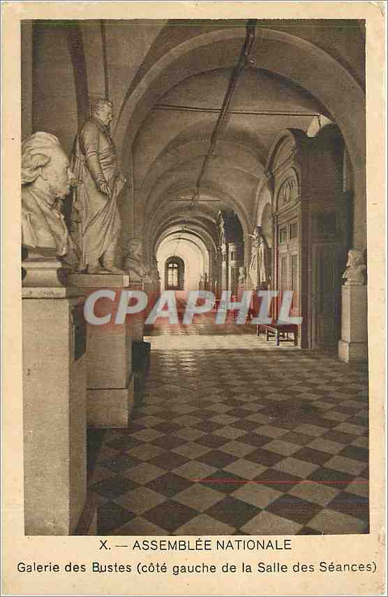 CPA ASSEMBLEE NATIONALE-Galerie des Bustes (cote gauche de la Salle des Seances)