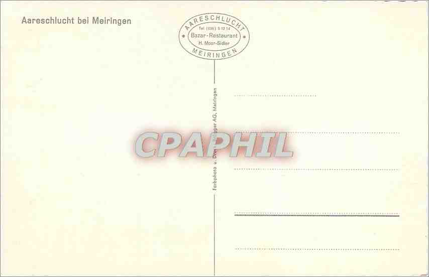 CPA Aareschucht bei Meiringem — Rückseite