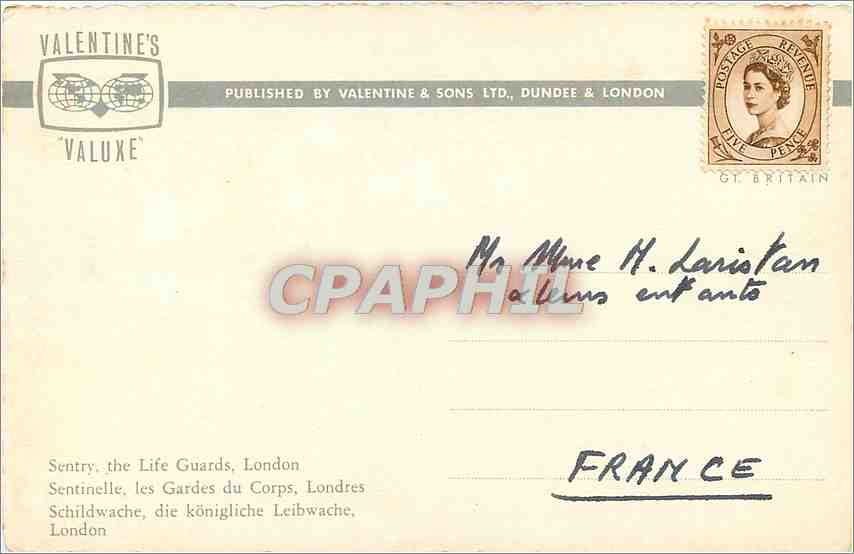 CPA Sentry  The Life Gnards  london — Back