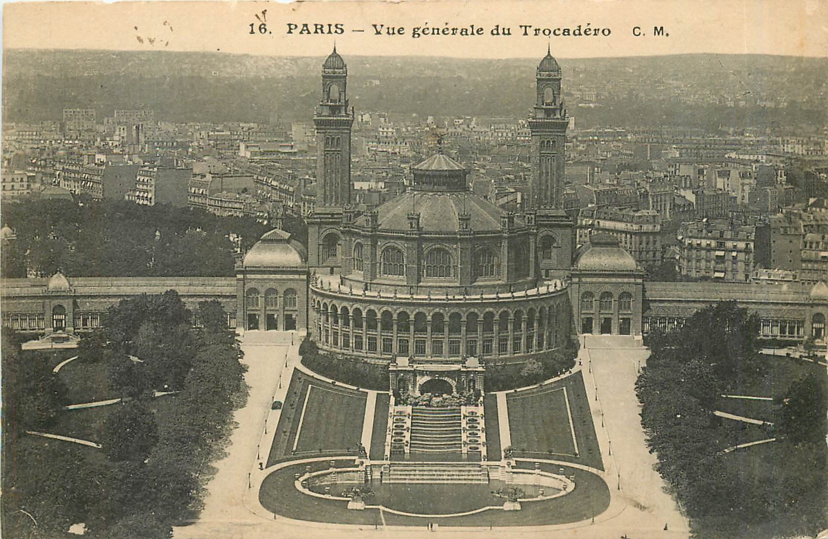 CPA PARIS-Vue generale du Trocadero