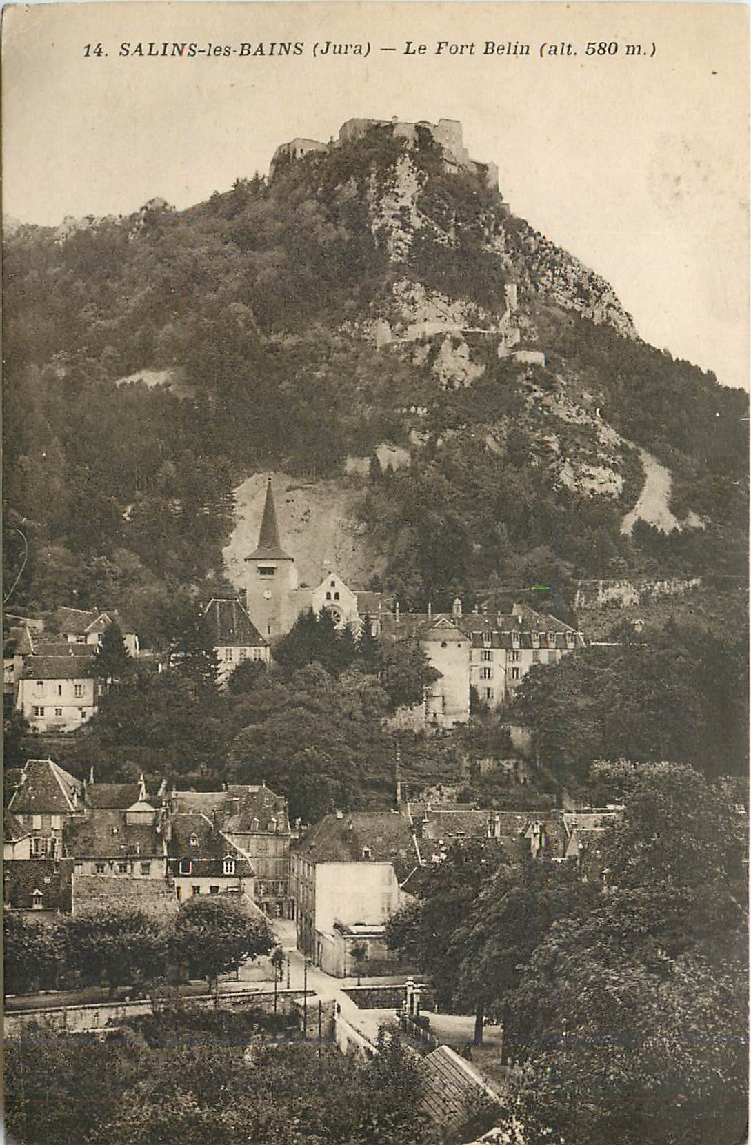 CPA SALINS LES BAINS(Jura)-le Fort Belin 